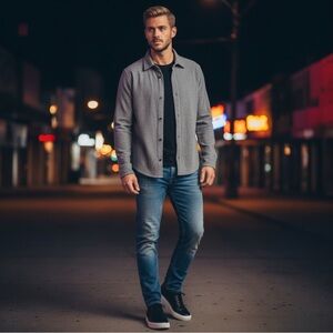 Hurley Men’s Brushed Herringbone Fleece Snap Jacket Gray Size Large NWT